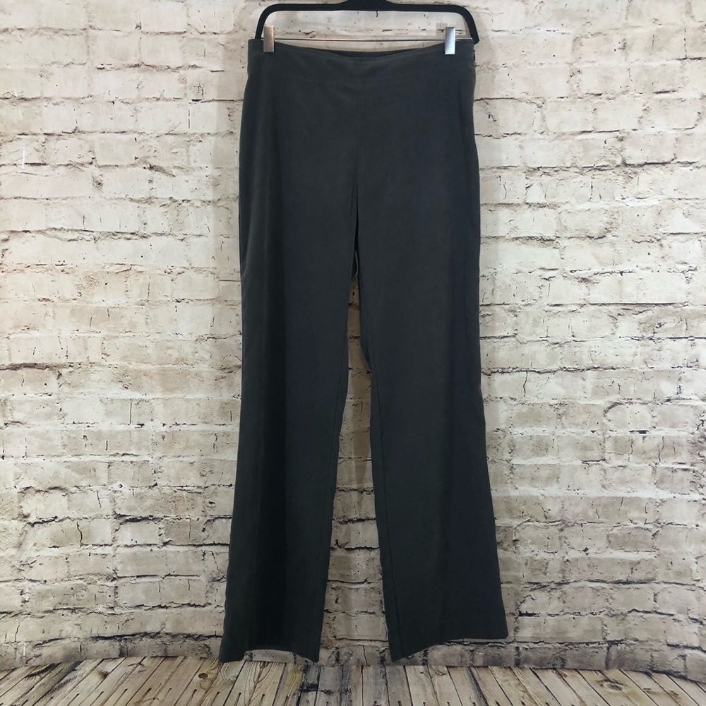 Casual corner annex high olive green suede pants 8